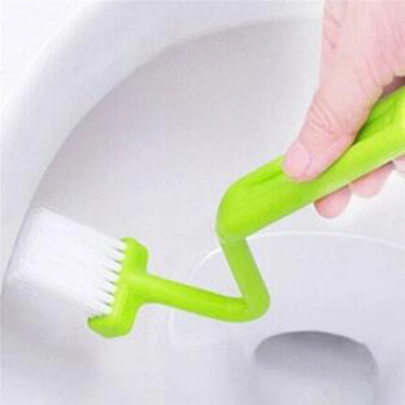 NZBZ. Summer Hot Selling 1 Pcs Bright Color Home Shower Room Portable Toilet Brush Bathroom Scrubber V-type Bent Cleaner | Обустройство