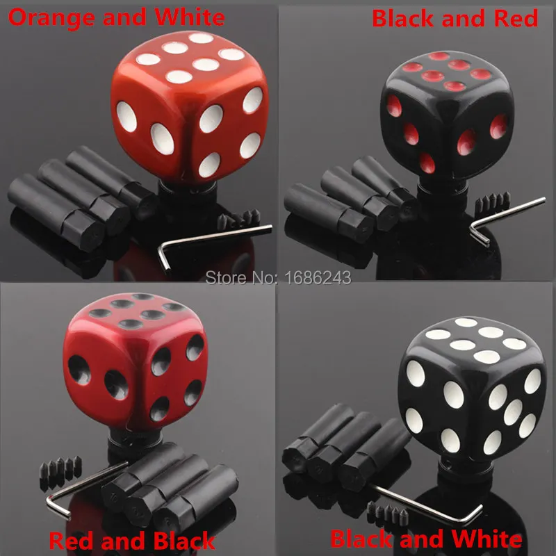 

Universal 1/2" Car Lucky DICE GEAR Shifter Shift Lever Knob set New