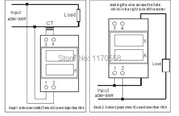 Din-рейку напряжения и тока метр AC 200-450 В 0.1-99.9a с внешними КТ Трансформатор тока ct99.9a /ct200a Вольтметр Амперметр