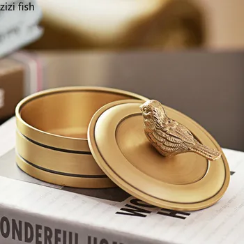 

Copper Ashtray with Lid Creative Ashtrays European Style Cigarette Accessories Home Decorating Tools