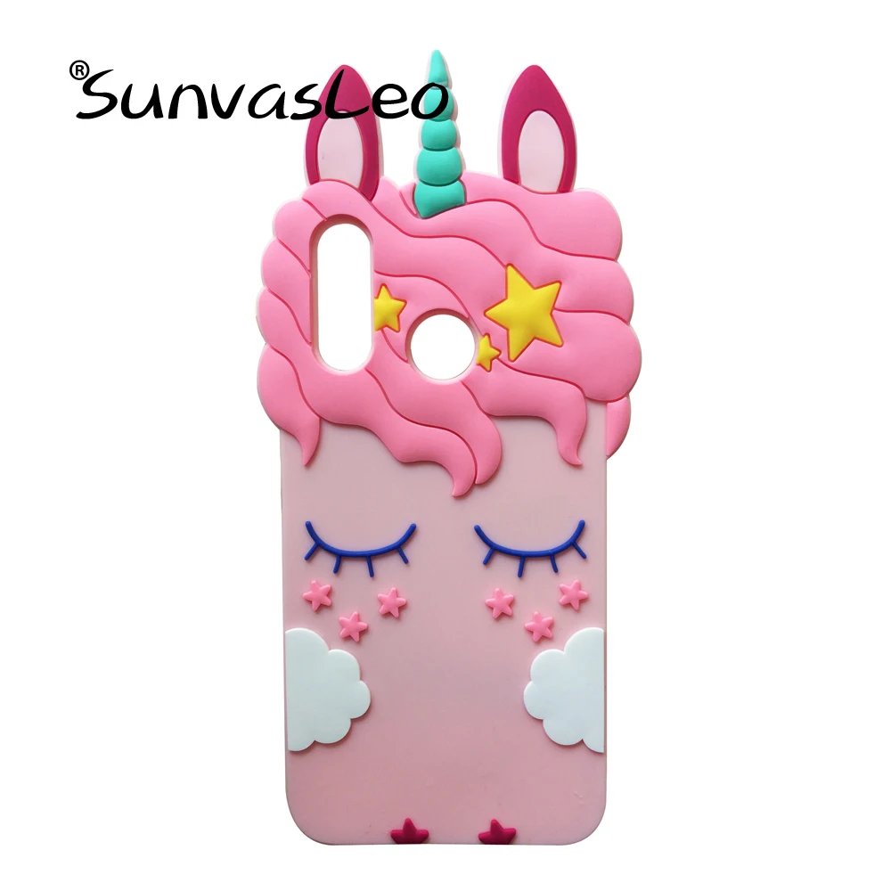 

For Huawei P Smart Plus 6.3" 3D Soft Silicone Case Cartoon Pretty Unicorn Phone Back Cover Shell Skin Nova 3i Cases P Smart+