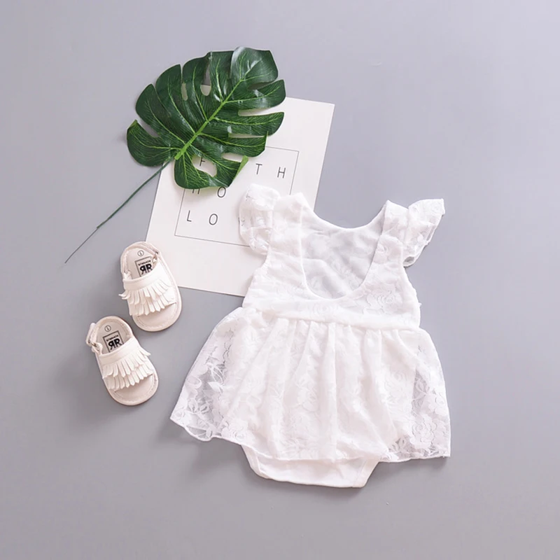 Mother nest New Summer Baby Girl White Lace Dress Cute Princess Newborn Clothes White Toddler Short Formal Dresses Kids Outfits  (2)