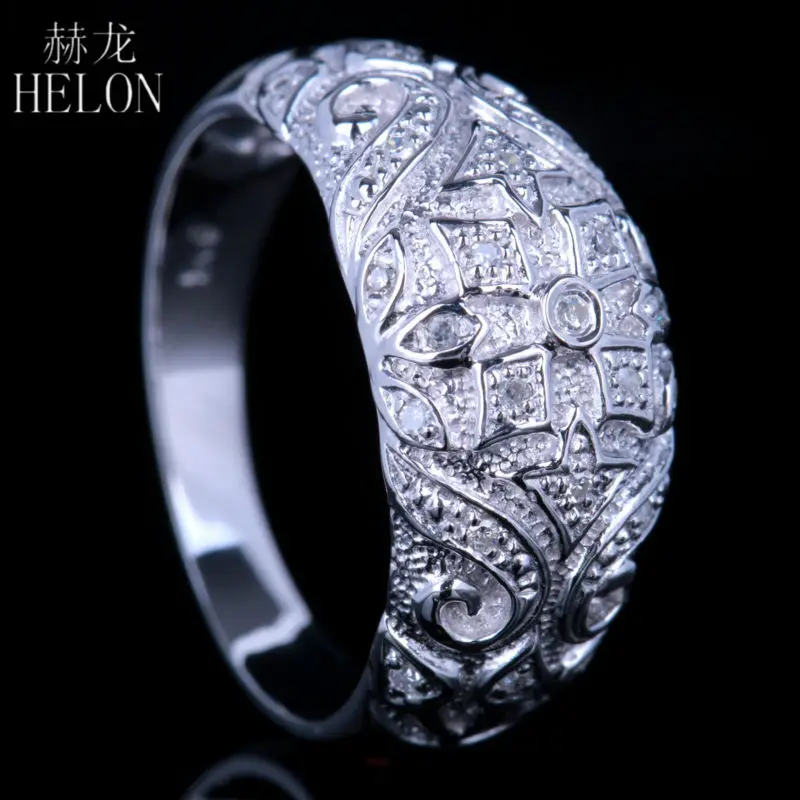 HELON, Стерлинговое серебро 925, арт-деко, винтажное античное натуральными бриллиантами, обручальное кольцо вечности, модное ювелирное изделие