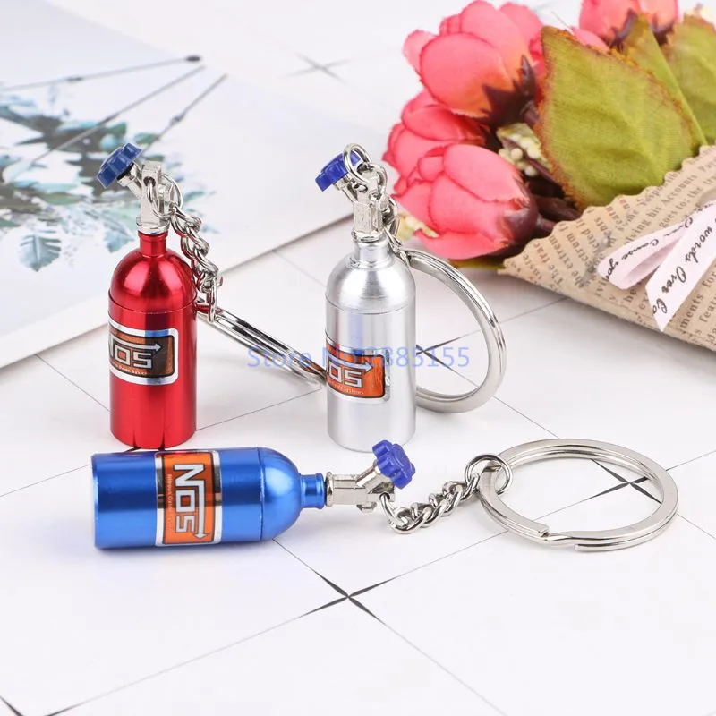 

Creative Fashion Metal Key Ring Auto Car Key Chain Holder Keyfob For NOS Turbo Nitrgen Bottle Car Styling Gift 3 Colors C45