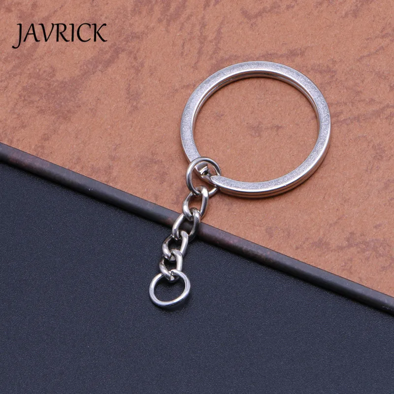 JAVRICK 10Pcs/Set Charms Alloy Oblate Key Ring Key Chain Findings 25mm