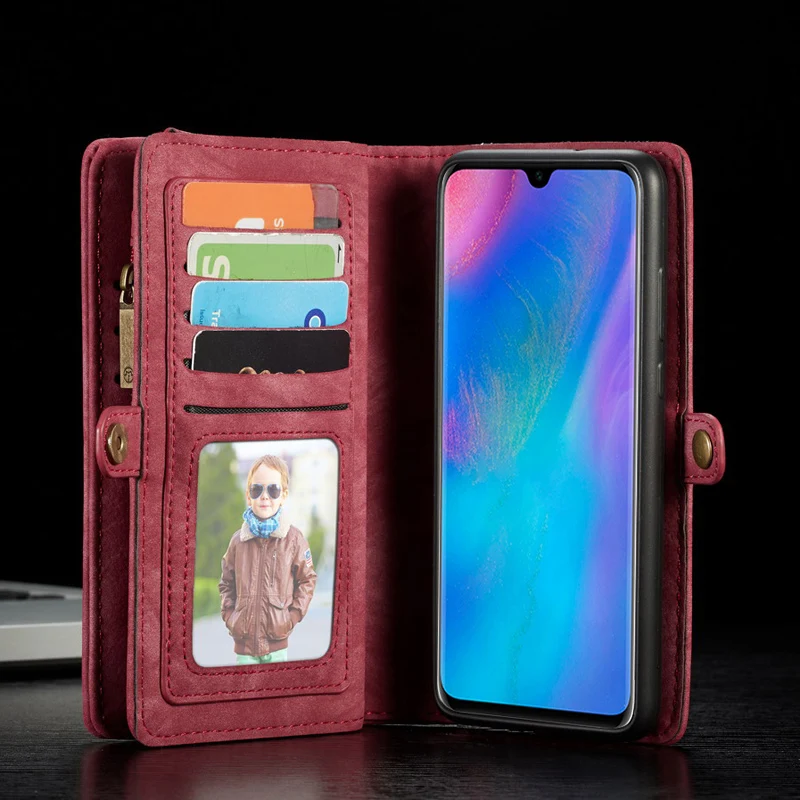 Чехол-бумажник для HUAWEI P30 Pro P30 Lite чехол многофункциональная молния кожаный чехол-книжка на магнитной застежке для HUAWEI P30Pro P30lite чехол