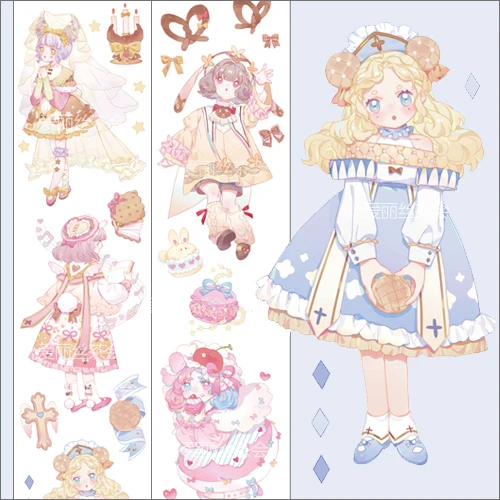 

48mm*5m Creative lovely Alice cartoon characters Sugar girli Decoration Washi Tape DIY Planner Scrapbooking Masking Tape Escolar