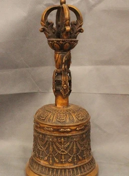 

15"China Chinese Dynasty Buddhism Bronze Kwan-yin Guan Yin Word Hang Zhong Bell