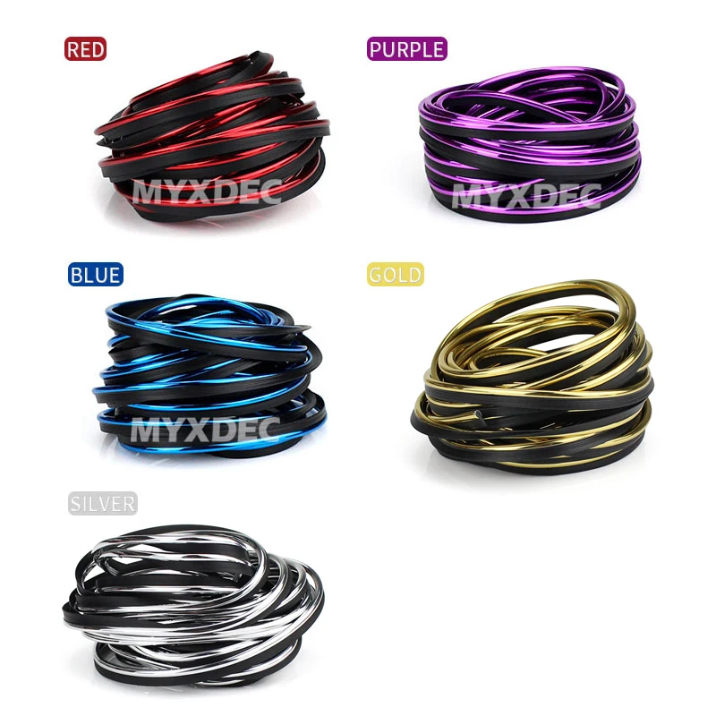 5m//lot Car Styling DIY Universal Cold Line Flexible Interior Decoration Moulding Trim Strips Accessories Blue