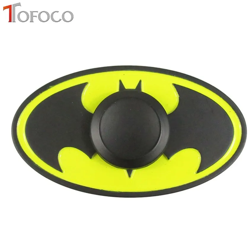 Fidget TOFOCO Figet Spinner Spinner Metal Batman Brinquedo Cubo Giratório e EDC Mão Anti Aliviar O Stress Spynner Spiner