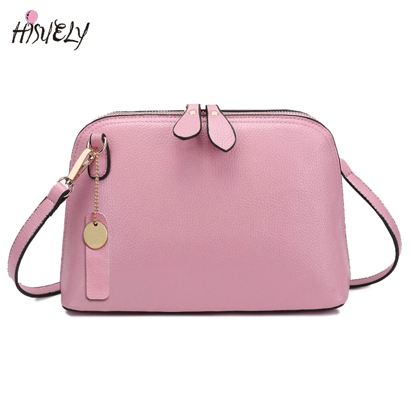 

New 2019 Women genuine leather Shoulder Bag Shell Bags Casual Handbags small messenger bag Sold color Hot Sale ladies Girs