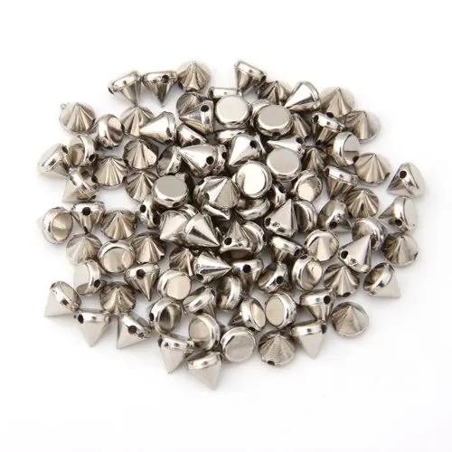 

Useful 100X ABS plastic Rivets Spikes Silver for Bag Clothing