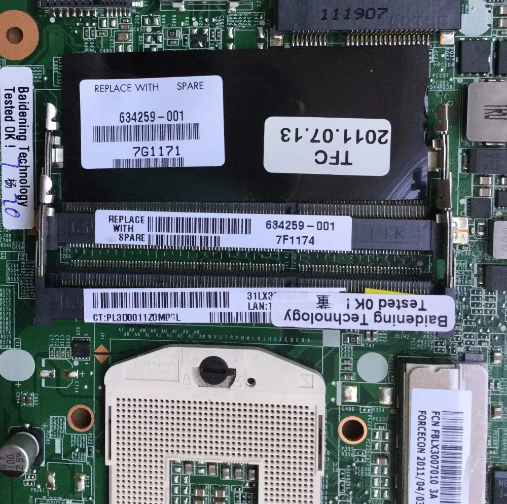634259-001 ل جناح HP DV7-4000 DV7T-5000 DV7-5000 دفتر ل HP DV7 DV7-4000 اللوحة المحمول 6570/1G 100% اختبار