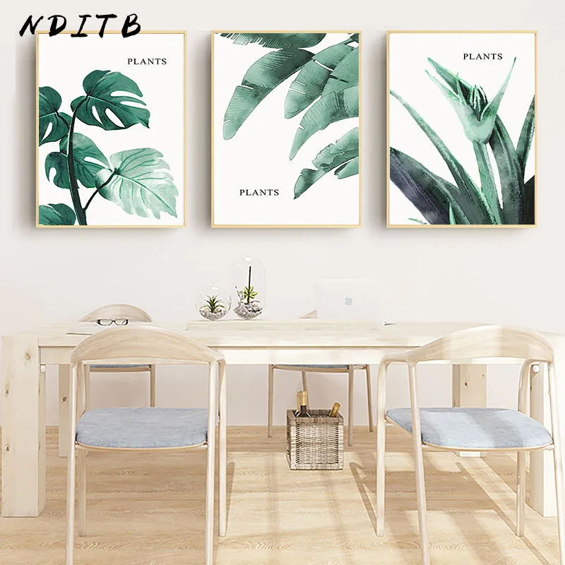 

Leaf Plant Art Canvas Poster Nordic Wall Painting Print Nature Decoration Picture for Living Room Scandinavian Home Decor