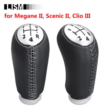 

5 Speed Leather MT Gear Shift Knob for Renault Clio 3 III MK3 Megane 2 Scenic II MK2 03-06 GearShifter Pen Arm Stick Head Ball