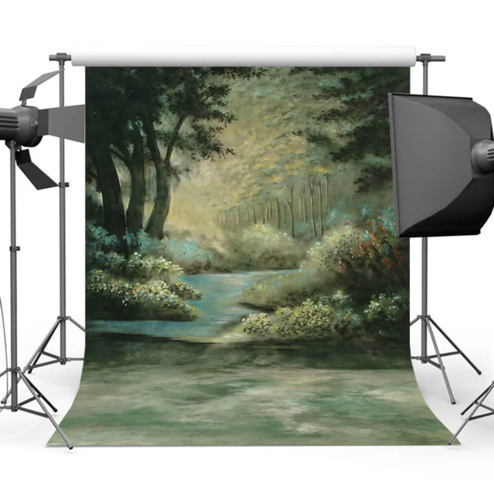 

Mehofoto Forest Backdrop Oil Painting Photography Background Portrait Photo Props Studio Computer Printed CM-0505