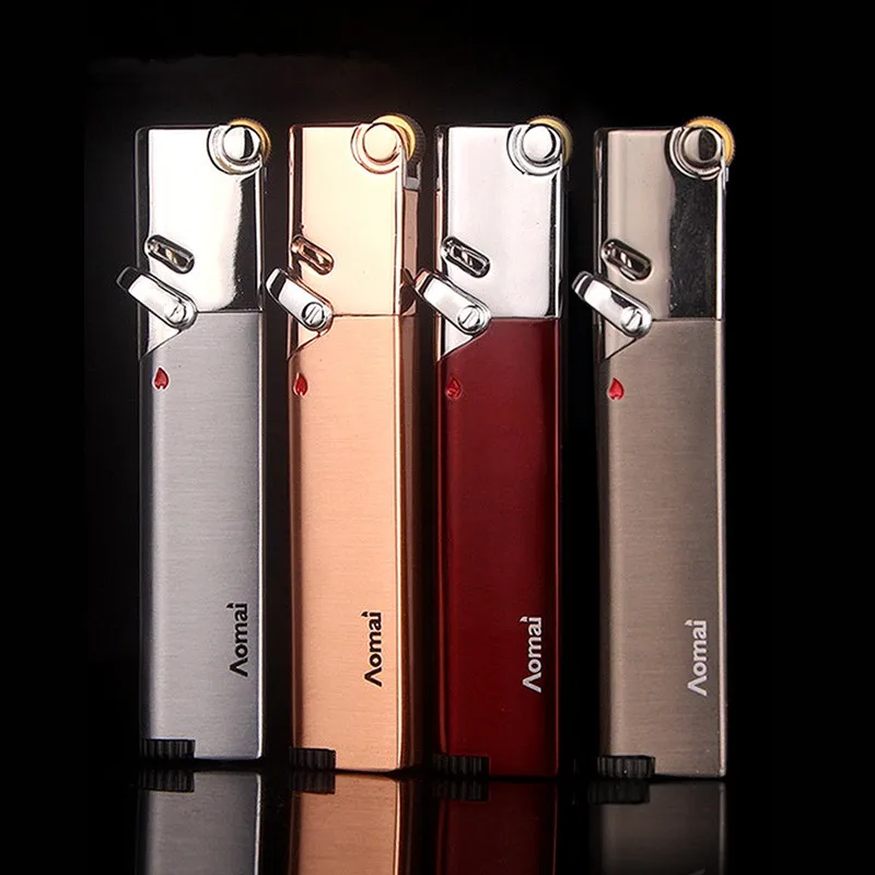 

Free Shipping Compact Jet Lighter Gas Torch Turbo Lighter Strip Windproof All Metal Cigar Lighter 1300 C Butane