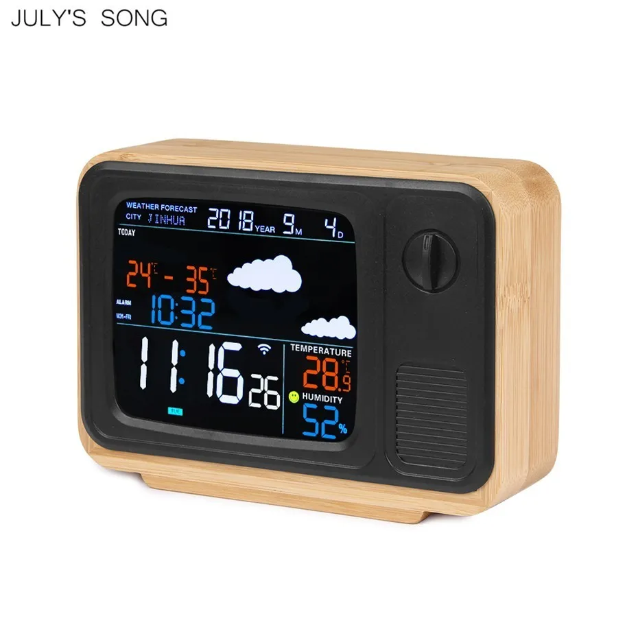 New Design Wireless Weather Forecast Clock Colorful LCD Alarm Clocks