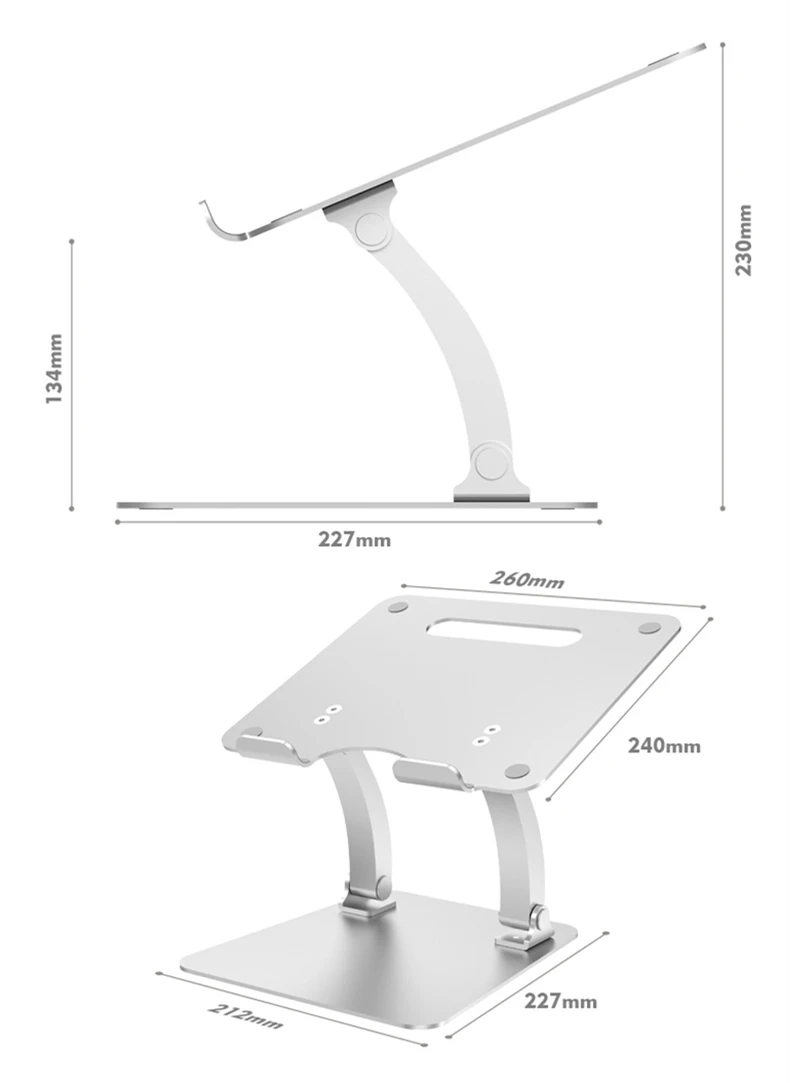 Алюминиевая Регулируемая подставка для ноутбука, складной кронштейн свободного подъема, Регулируемый угол наклона, держатель для ноутбука, планшета для MacBook Pro iPad