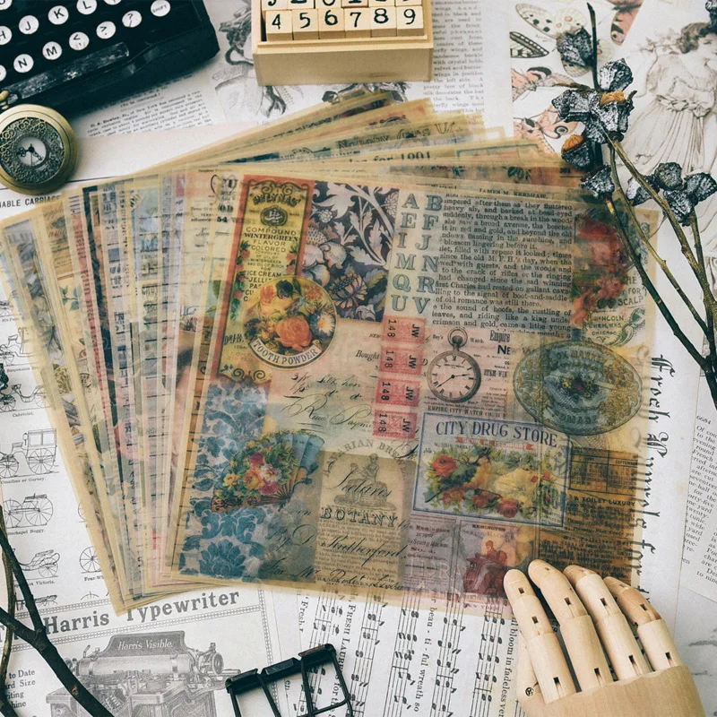 19 ヴィンテージパターンベラム紙 Diy スクラップブッキングカード装飾材料ペーパークラフト Embellishments Aliexpress