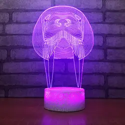Домашнего освещения светодио дный 3D креативный штамп моделирование настольная лампа ночные огни 7 цветов изменить украшения животных