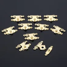 10Pcs 24x17mm Antique Brass Wooden Case Hasp Jewelry Gift Box Decorative Hasp Latch for Home Finuture Buckle Clasp Lock in stock antique box buckle suitcase lock hasp antique wooden trunk metal buckle