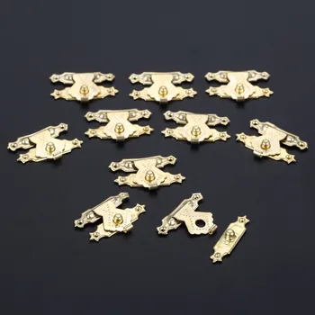 

10Pcs 24x17mm Antique Brass Wooden Case Hasp Jewelry Gift Box Decorative Hasp Latch for Home Finuture Buckle Clasp Lock