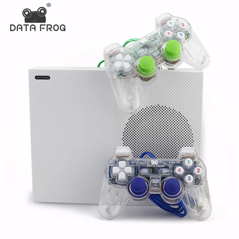  Data Frog New 4GB Video Game Console TV Consoles with 600 Games Transparent Gamepad Family Player f