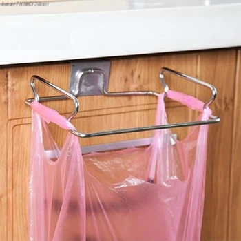 

Stainless Steel Hanging Garbage Trash Bag Holder Storage Hanger Rack Door Cupboard Kitchen Tool
