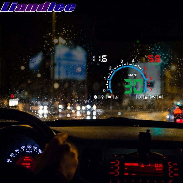 Liandlee HUD For Mercedes Benz E MB W211 W212 W213 2002~2018 Digital Speedometer OBD2 Head Up Display Big Monitor Racing HUD Demo