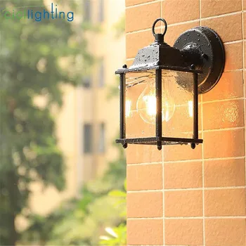 

Minimalist E27 Wall lamp,Outdoor Waterproof Wall light,AC90-260V glass Courtyard Garden Porch Corridor Lights retro wall sconces