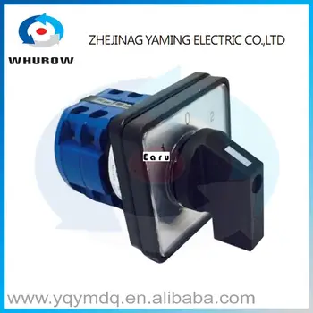 

LW26-20/2 high dc voltage automatic electrical changeover rotary cam switch two poles 3 positions 20A sliver point contacts