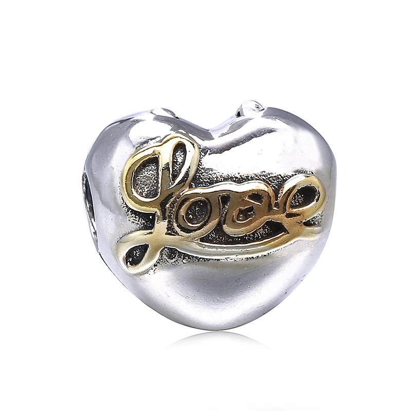 925 Sterling Silver Lock Clip Stopper Charms Beads Love Heart Stopper