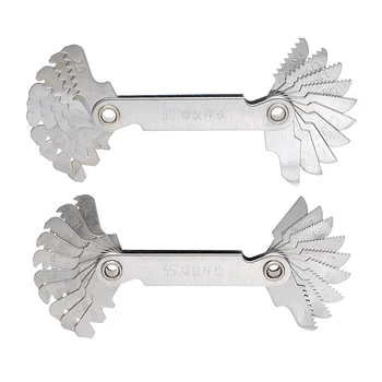 

NICEYARD 60 and 55 Degree Screw Thread Gage Gauge Metal Folding Measuring Tool Metric & Whitworth Pitch 20 Blades