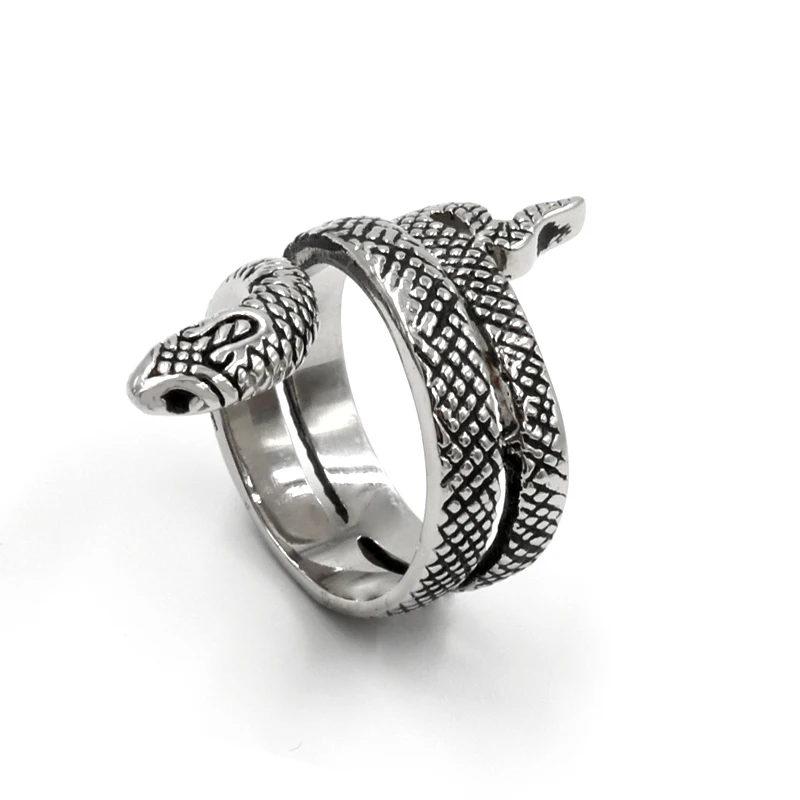 

Fashion Stainless steel Personality Jewelry Punk Unique Snake Ring Unique Design Style High Quality Jewelry For Men Women Rings