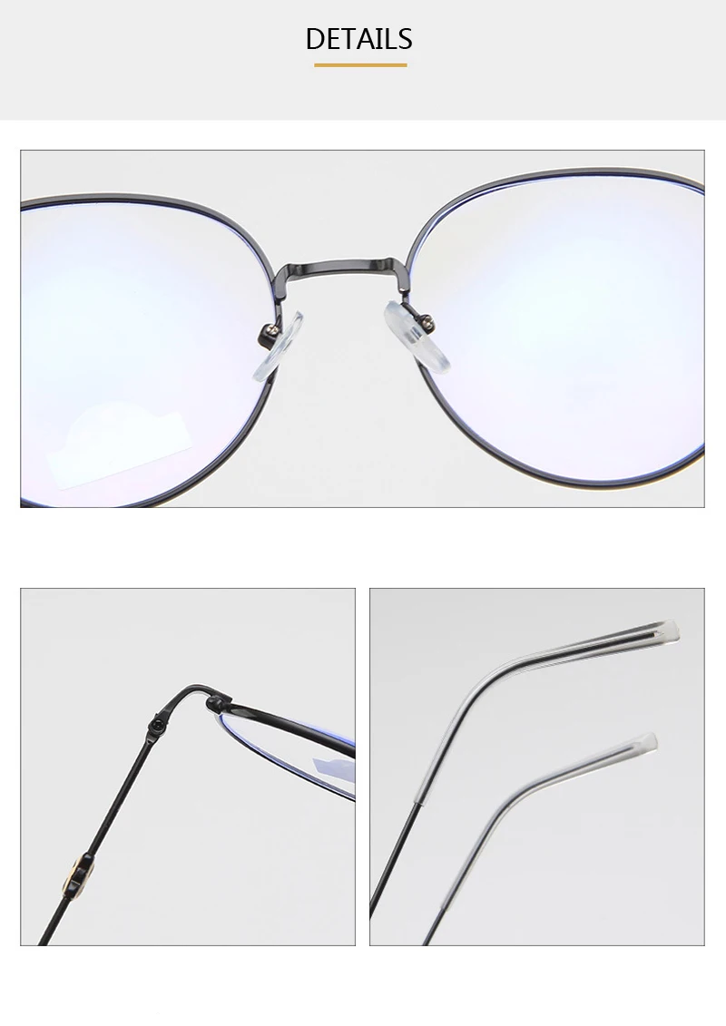 Zilead круглый мультфильм панда анти голубой свет очки Рамка металлические оптические Sepectacles простые очки для мужчин и женщин
