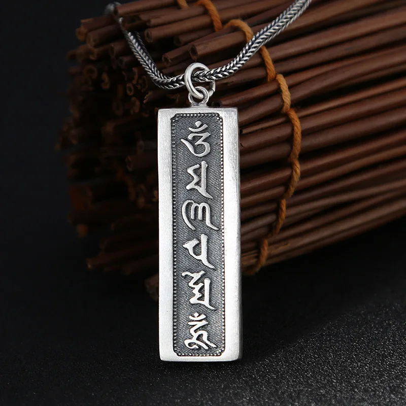 

Asg Choker Necklace Tasted Thai Restoring Ancient Ways Men And Women Sweater Chain Hanging Drop Six Words Pendant With Peace