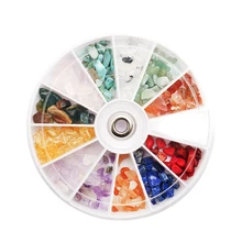 12 цветов/колесо натуральный нефрит гравий камень чистые Стразы для дизайна ногтей хрустальный камень японский стиль ногтей Ломтики DIY украшения