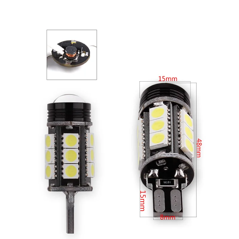 2 шт. T15 светодиодный лампы W16W светодиодный Canbus 5050 SMD COB автомобильный внешний резервный задний лампа фонарь заднего хода 921 912 12V 6000K белый авто