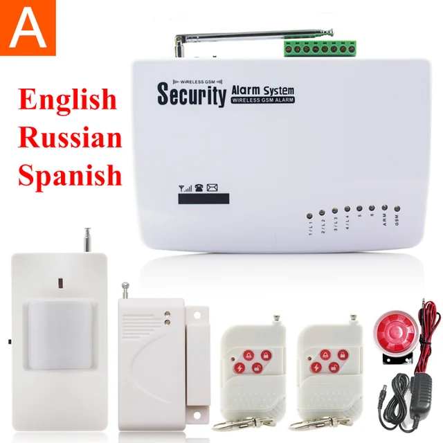 High Quality Gsm Wireless Pir Home Security Burglar Alarm System Auto Dialing Sms Call Russian English Spanish Voice Voice Alarm Russian Homeenglish Home Aliexpress