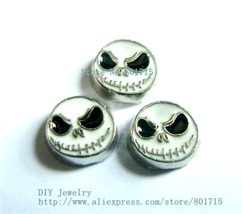 

As gift New Style 10pcs Skull FC669 DIY floating locket memory charms for Glass Floating Locket as gift for friends