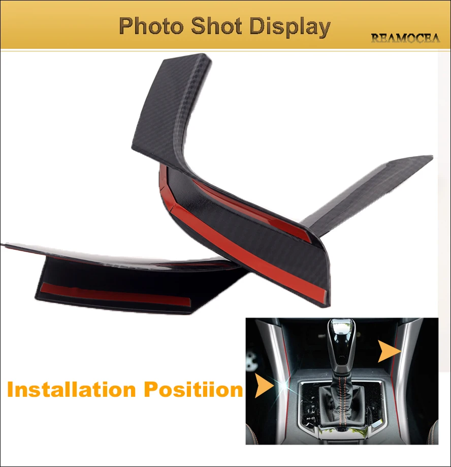 Reamocea 2Pcs For Subaru XV Crosstrek 2018 2019 Interior Mouldings Real Carbon Fiber Style Gear Shift Box Panel Strips Trim (8)