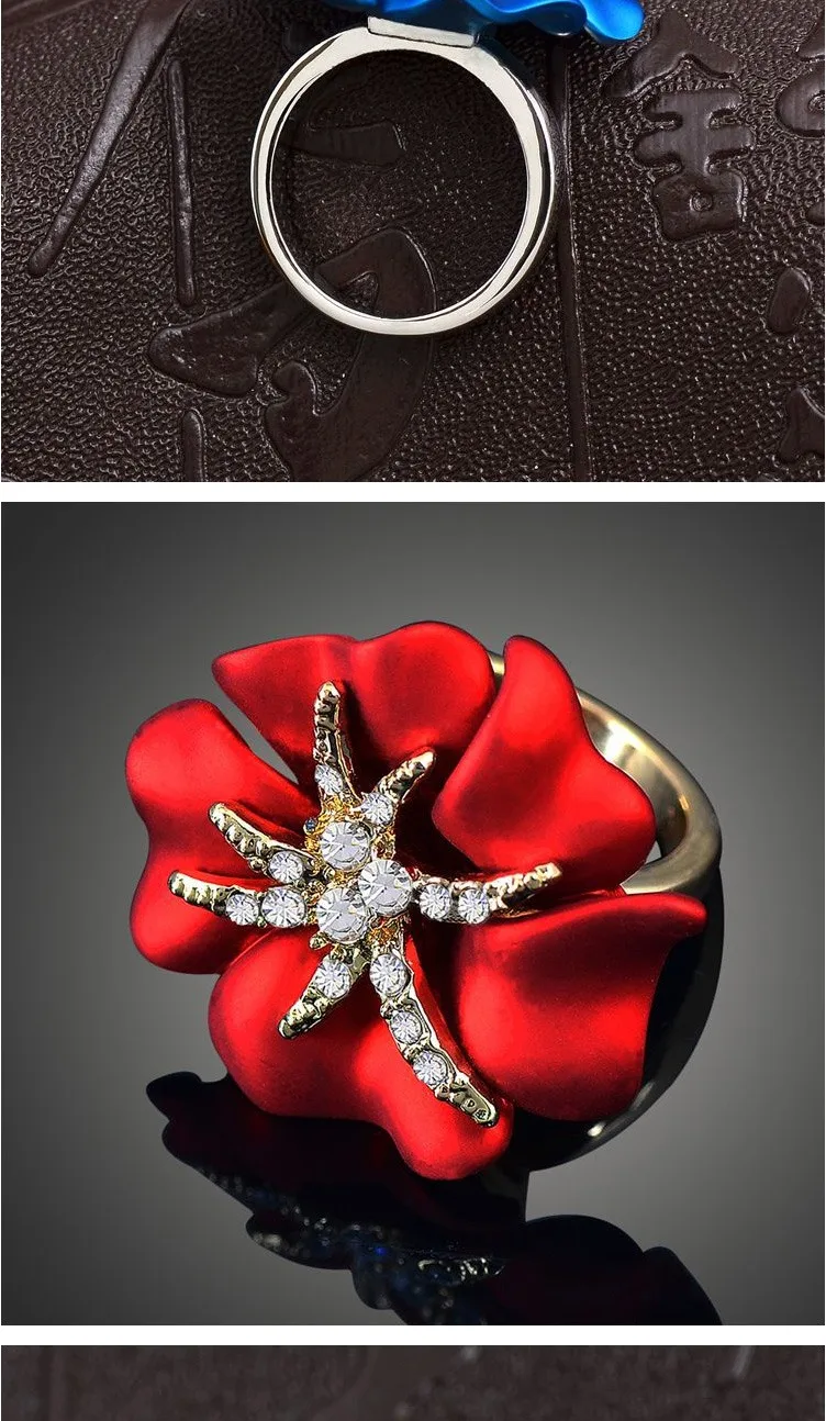 Богемное Золотое кольцо с синим австрийским кристаллом, кольца в виде морской звезды, ювелирные изделия для женщин, кольцо Anillos Bague Femme