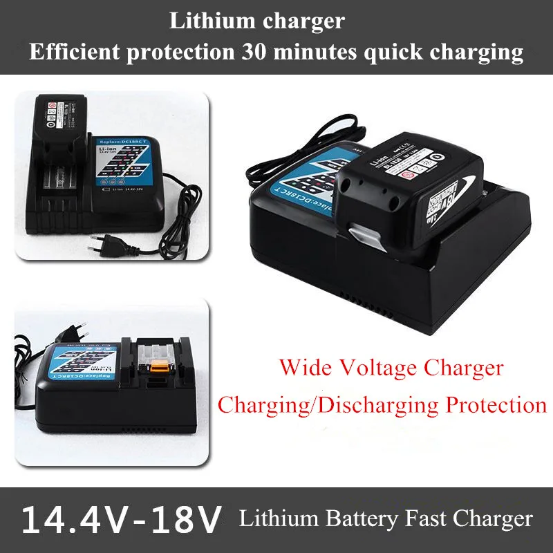 Makita 18 В/14,4 В/литиевая батарея BL1830B DC18RC T заменить Электрический инструмент батарея зарядное устройство