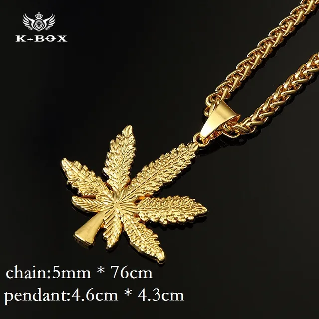 Aliexpress.com : Buy Iced Out Weed Leaf Fully Cz Pendant Necklace and