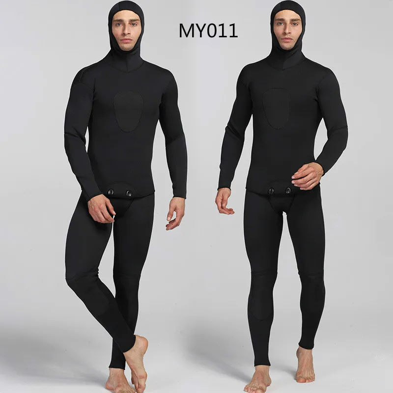 3 мм неопрен Дайвинг костюм для мужчин одежда заплыва сёрфинг прыжок Surfacing теплый гидрокостюм чулок брюки и куртка 2 шт./компл - Цвет: one