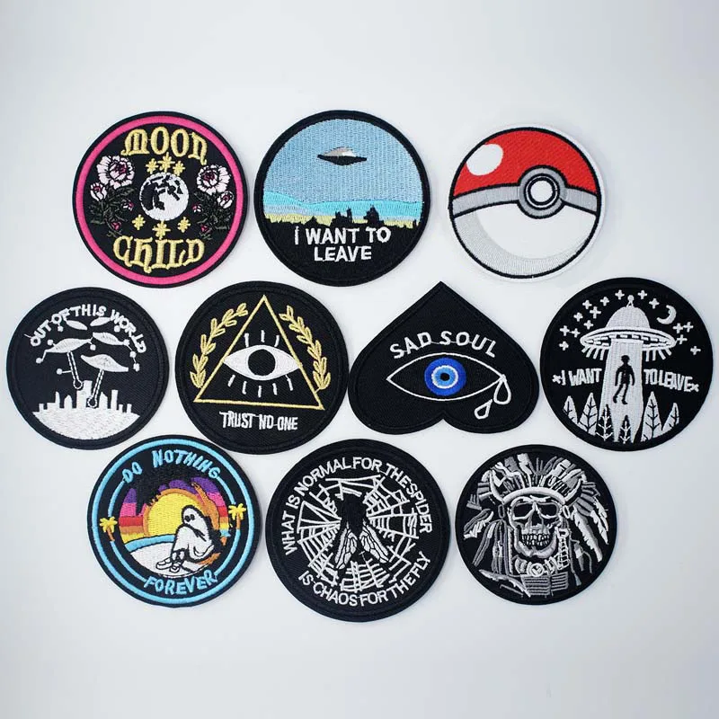 

Prehistoric Alien ET Iron clothes stitch sew seam cloth textile adornment decoration garnish of coat topcoat jacket trousers bag