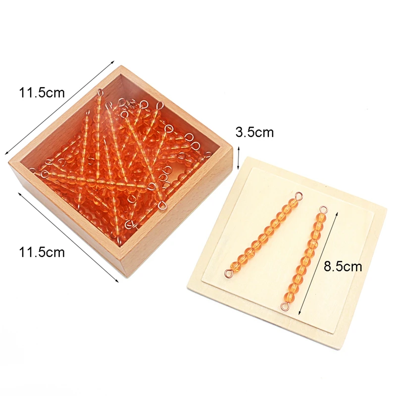 Montessori Materials 45Pcs Golden Beads Decimal Number System Binary System Thousand Carry System Preschool Education for Child 6