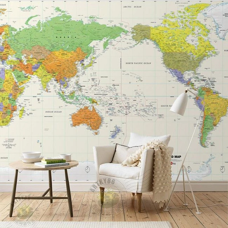 カスタム壁画子供部屋の壁紙リビングルームの幼稚園世界地図壁紙壁画 Custom Mural Wallpaper Muralmap Wallpaper Mural Aliexpress