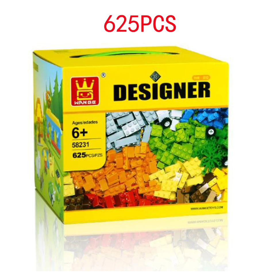 

625 unids / set Hollow blocks compatible with Lego Bricks DIY educational toys Children Creative Toys Early Learning Assembly